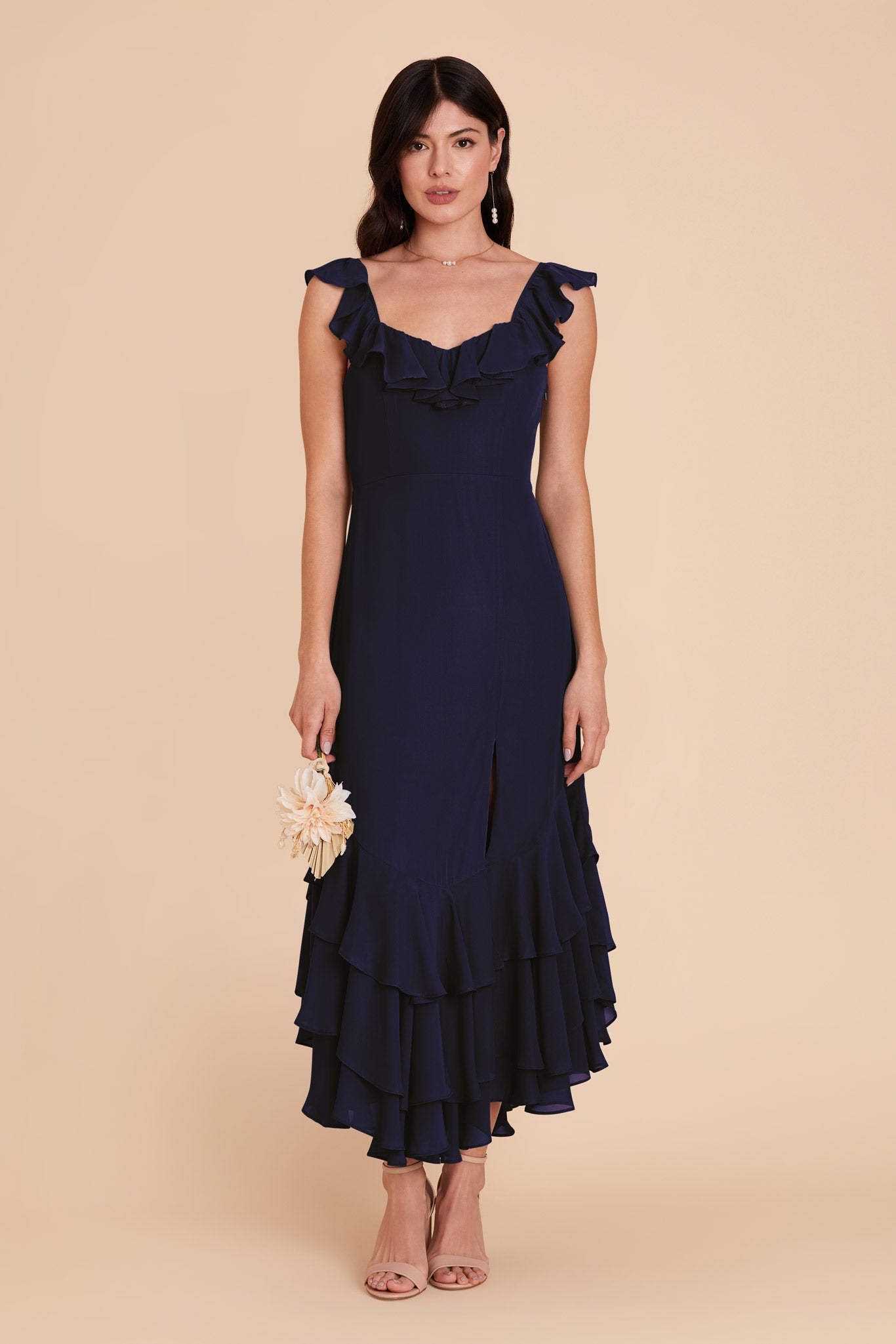 Navy Ginny Chiffon Dress by Birdy Grey