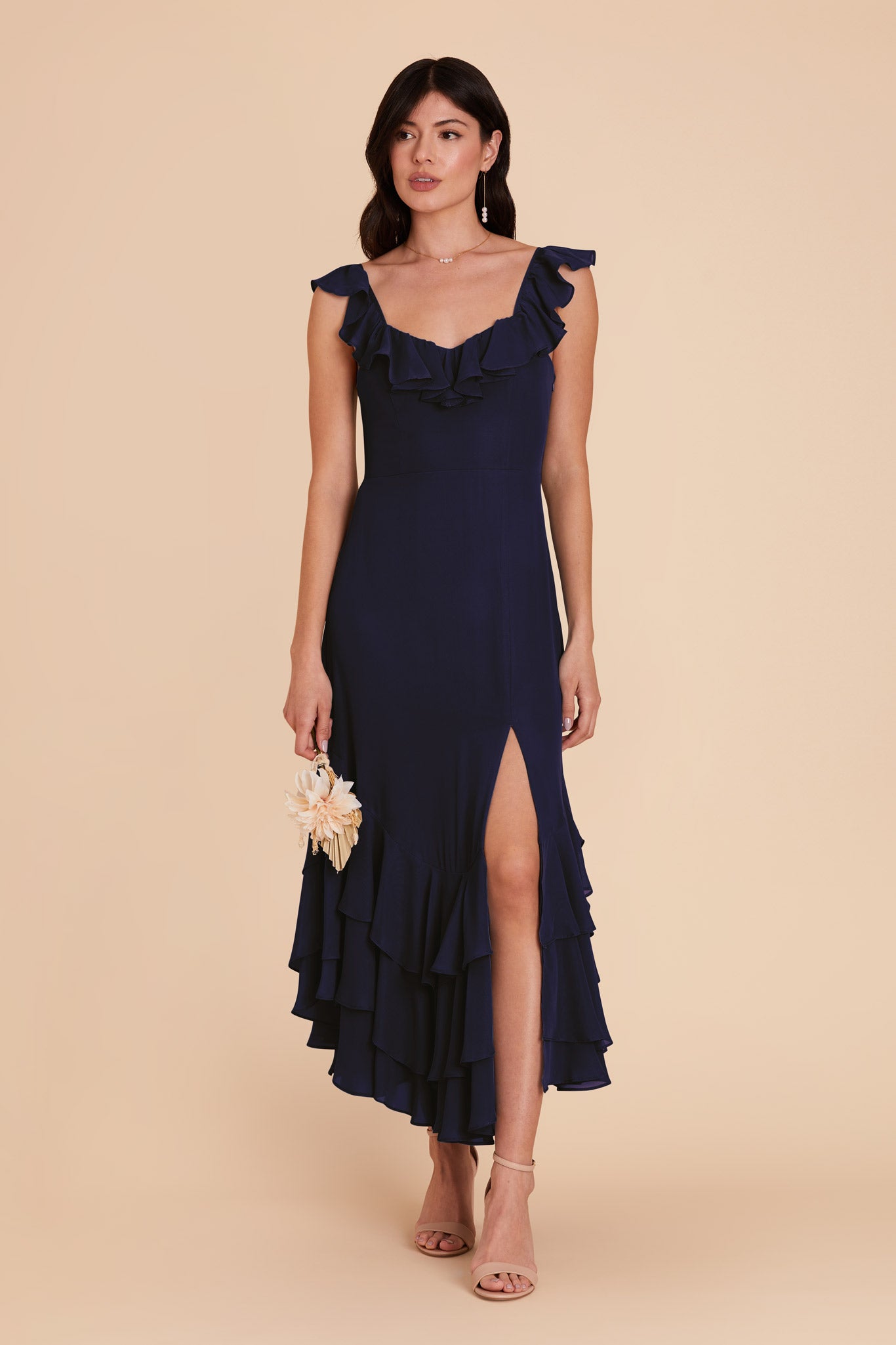 Navy Ginny Chiffon Dress by Birdy Grey