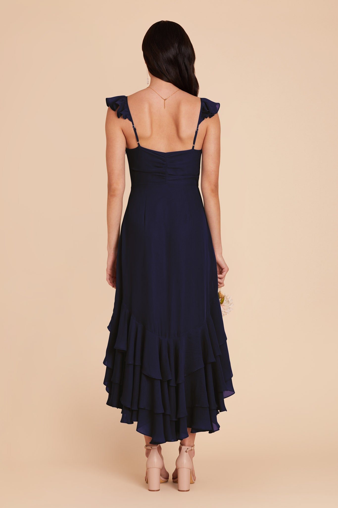 Navy Ginny Chiffon Dress by Birdy Grey