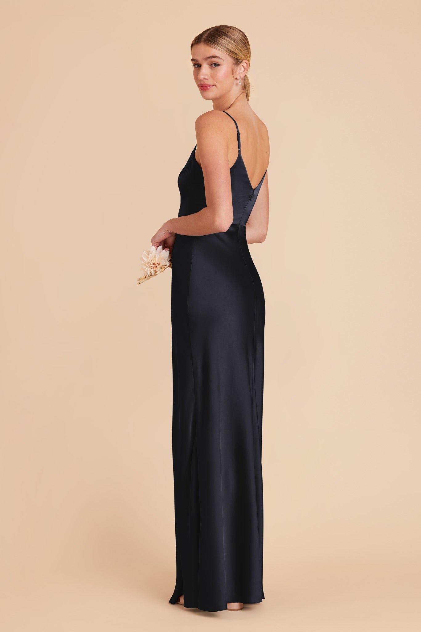 Navy Jay Matte Satin Dress by Birdy Grey