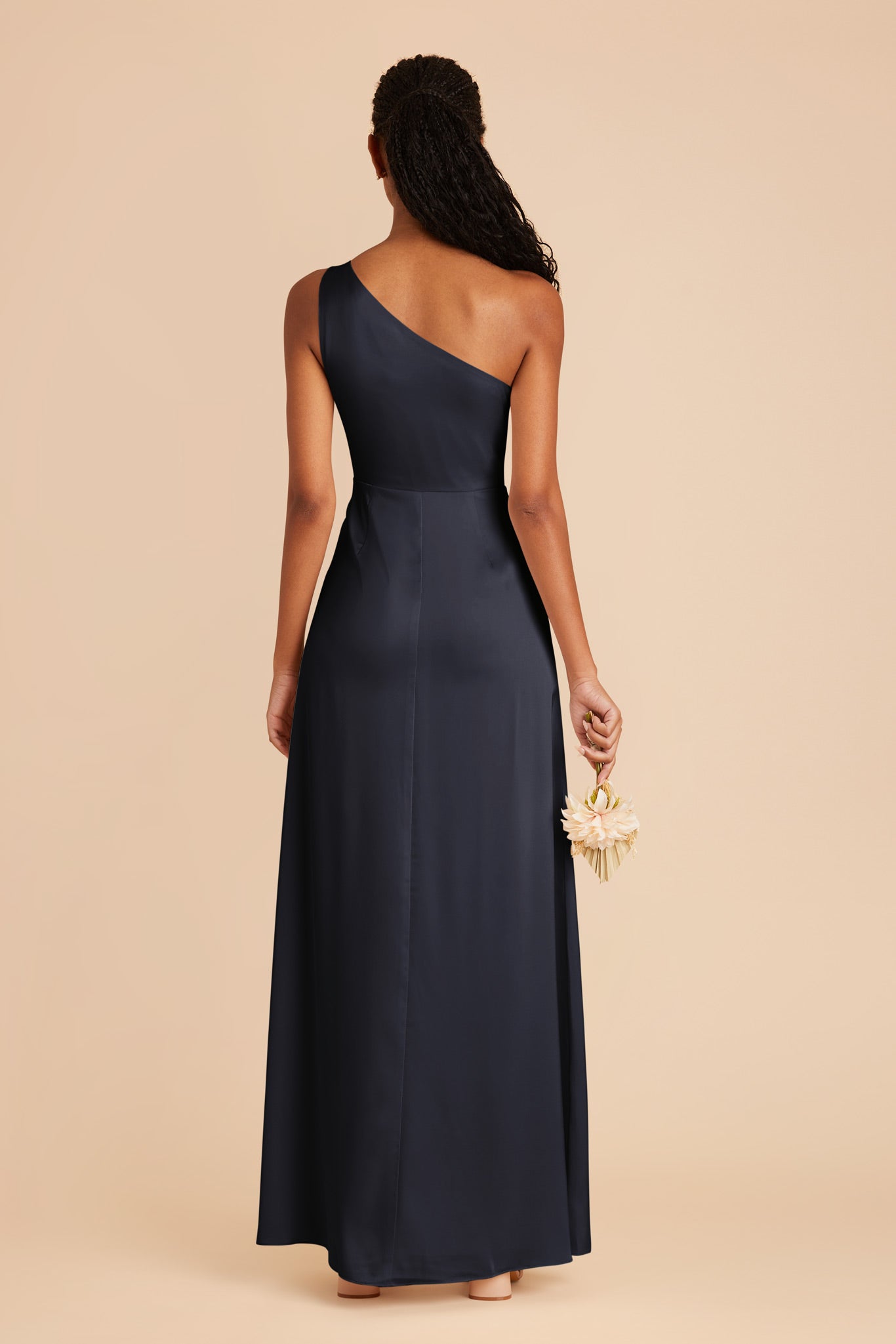 Navy Kira Matte Satin Dress by Birdy Grey