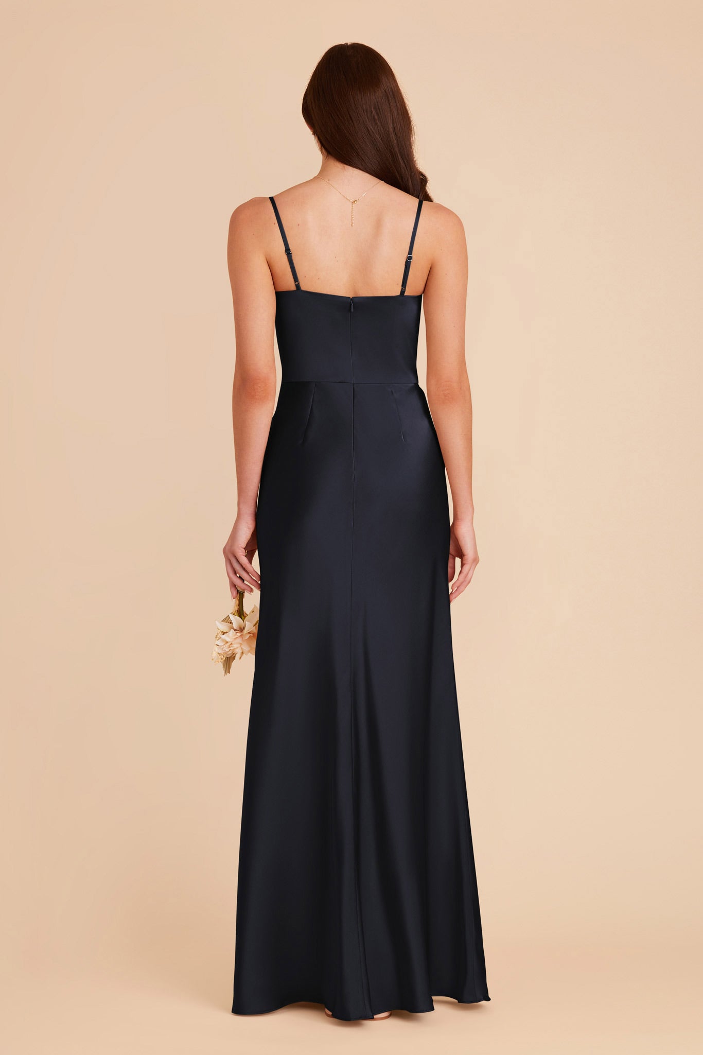 Navy Mai Matte Satin Dress by Birdy Grey