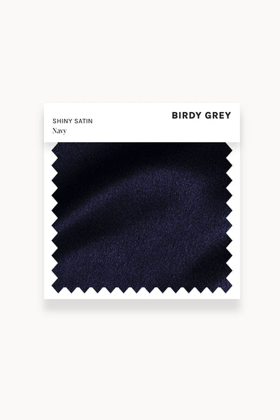 Navy Shiny Satin Swatch by Birdy Grey