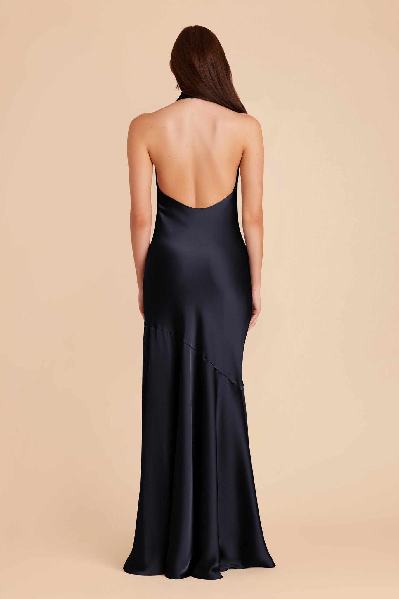 Navy Stephanie Matte Satin Dress by Birdy Grey