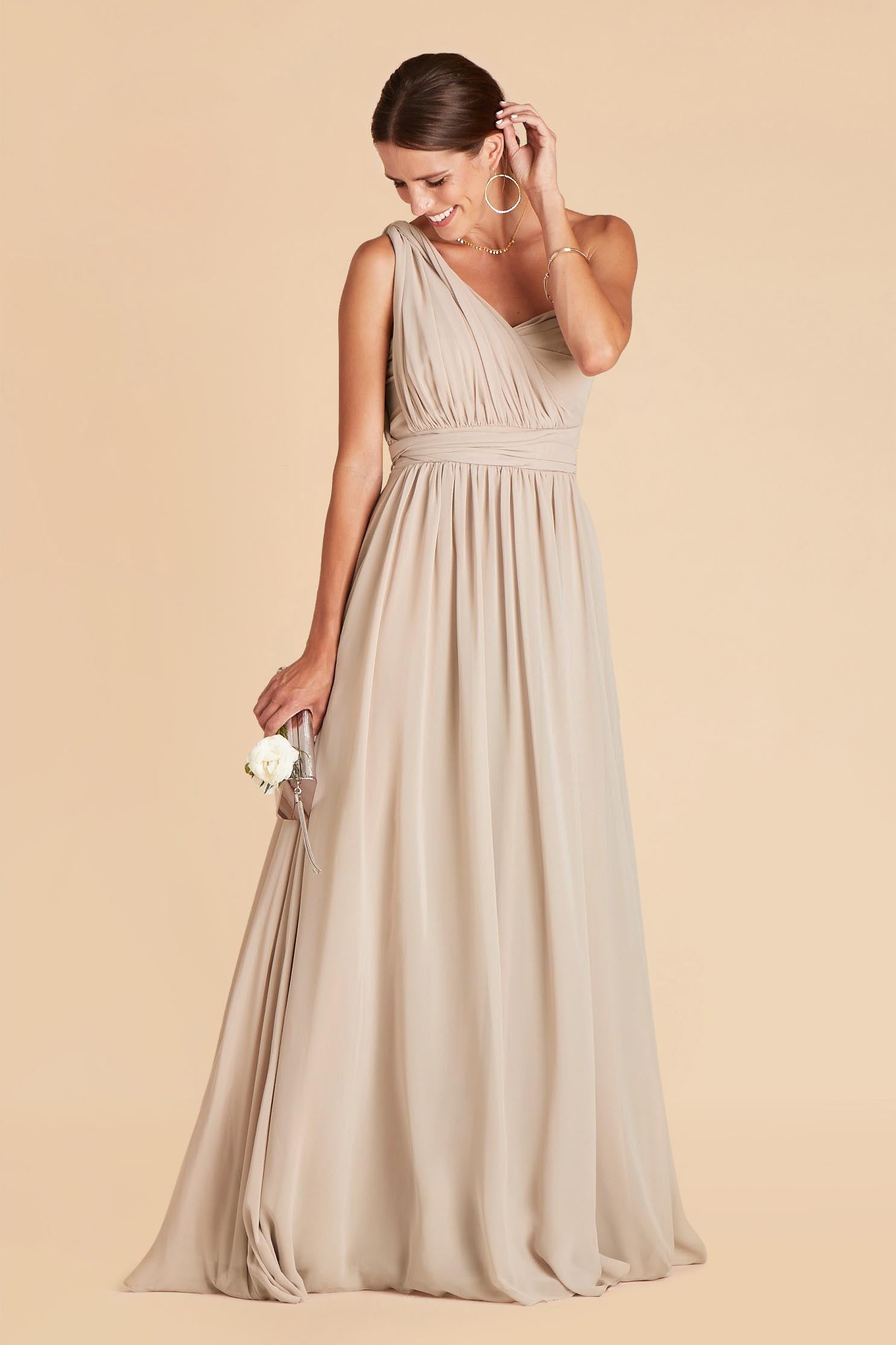 Grace convertible bridesmaid dress in Neutral Champagne Chiffon 