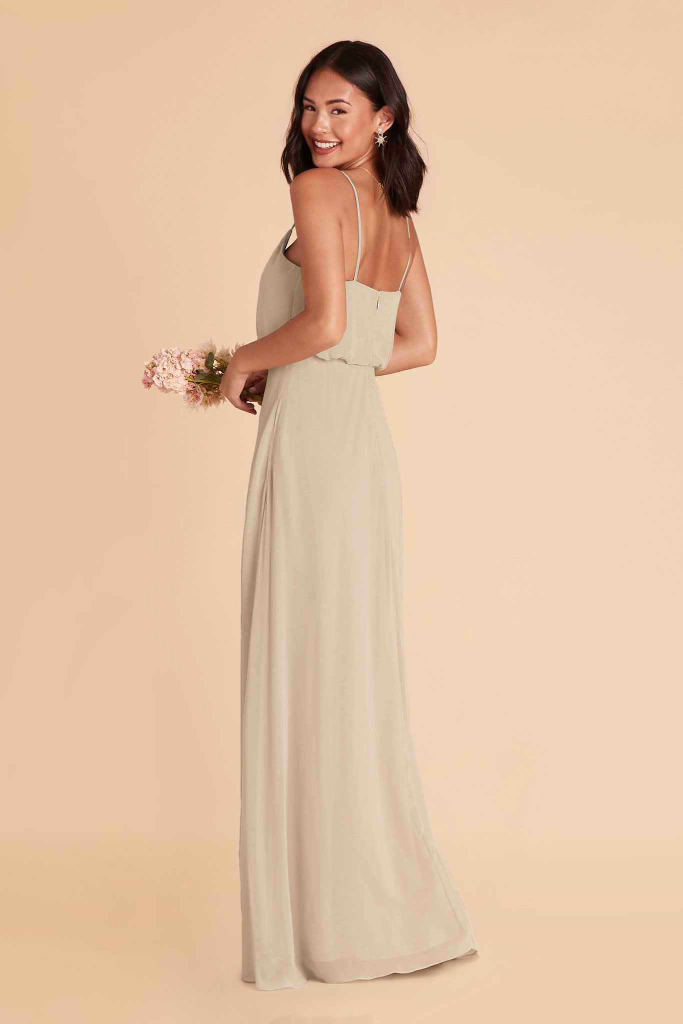 Neutral Champagne Gwennie Dress by Birdy Grey