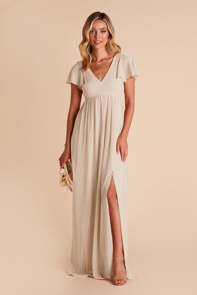 Neutral Champagne Hannah Empire Dress by Birdy Grey