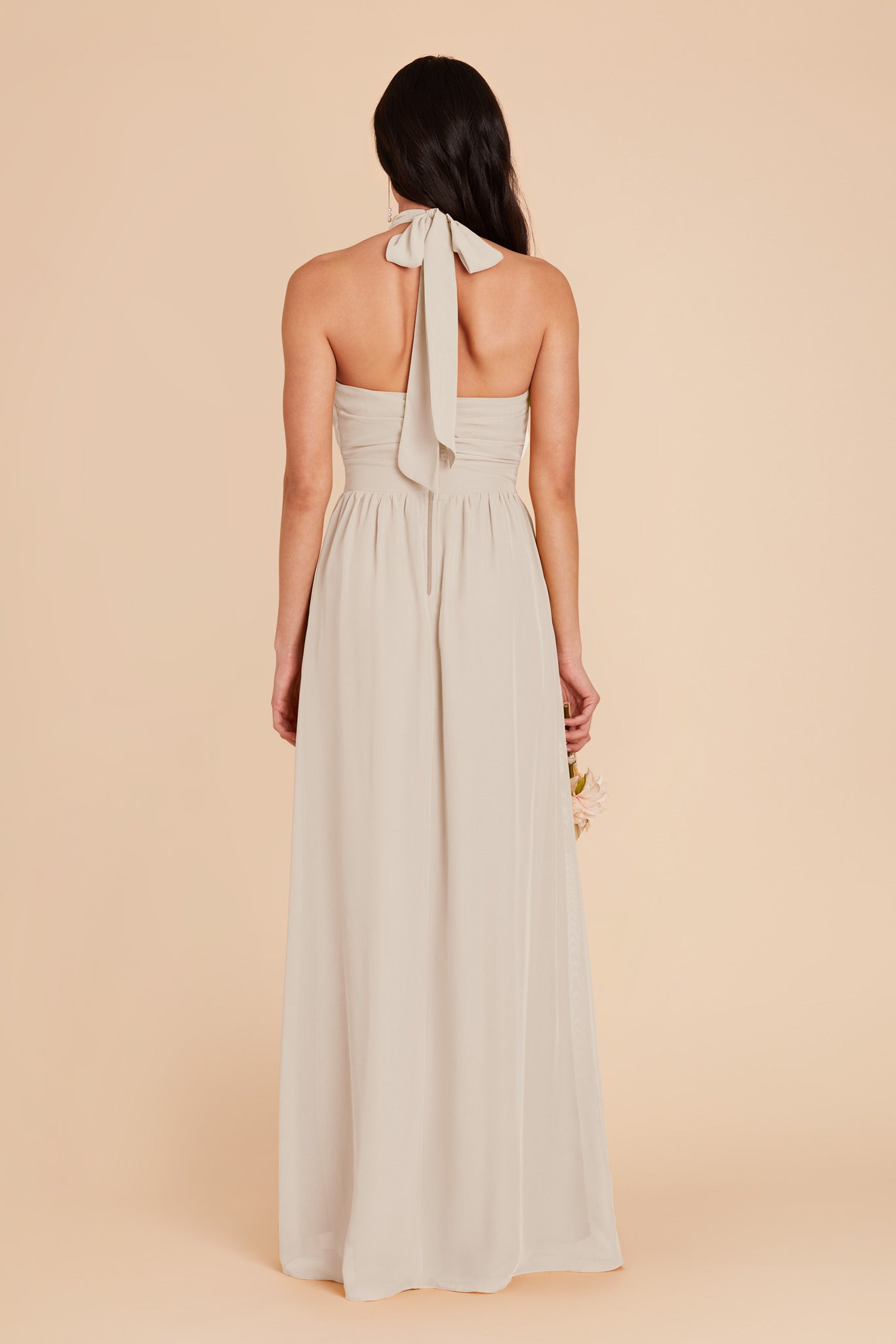 Neutral Champagne Joyce Chiffon Dress by Birdy Grey