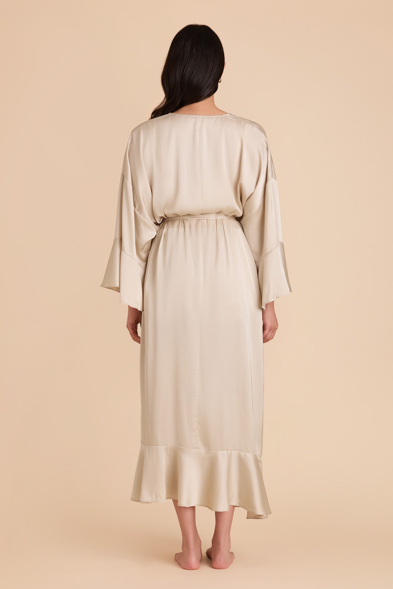 Neutral Champagne Minnie Ruffle Robe by BIrdy Grey