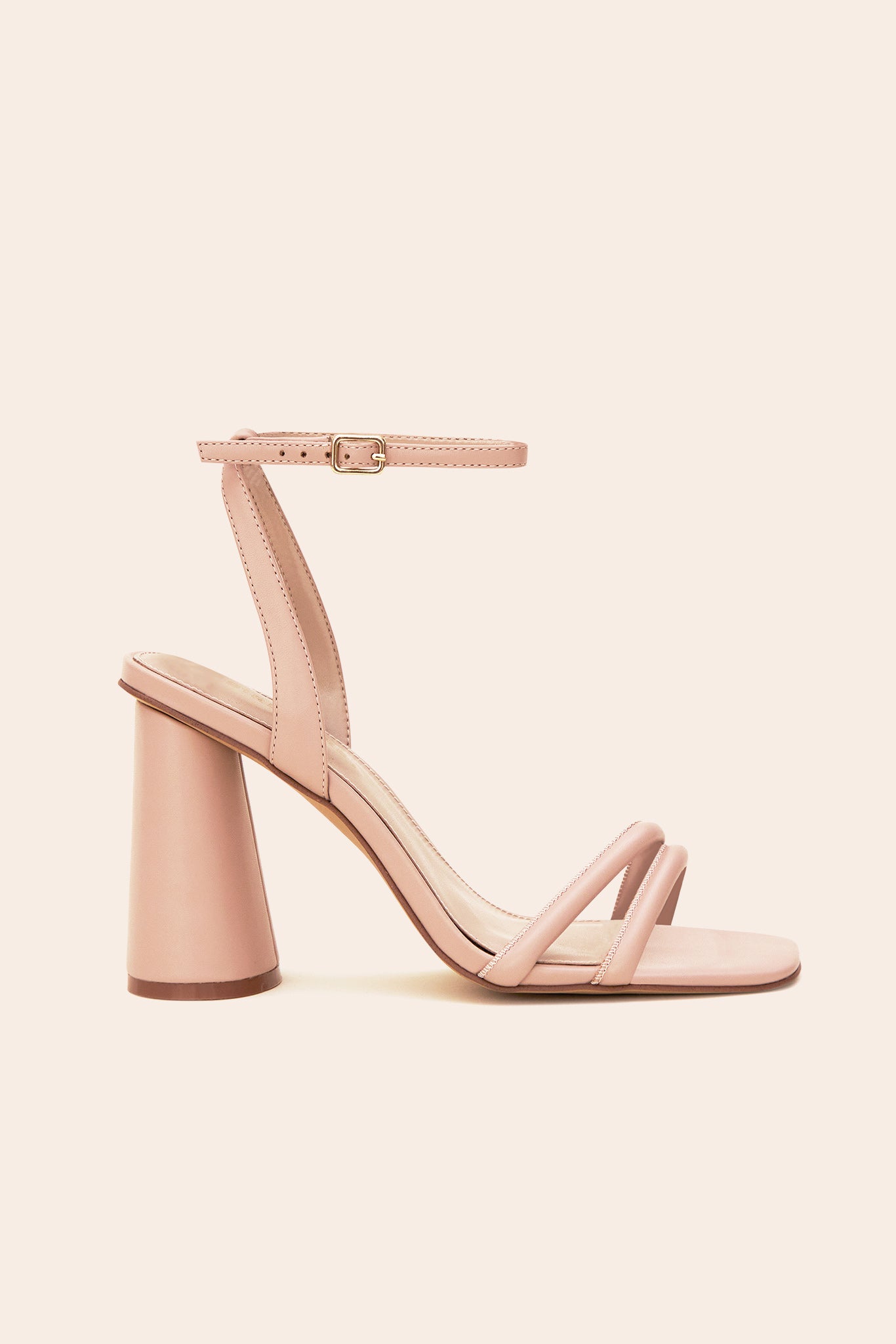 Julia Chunky Heel in nude blush by Birdy Grey