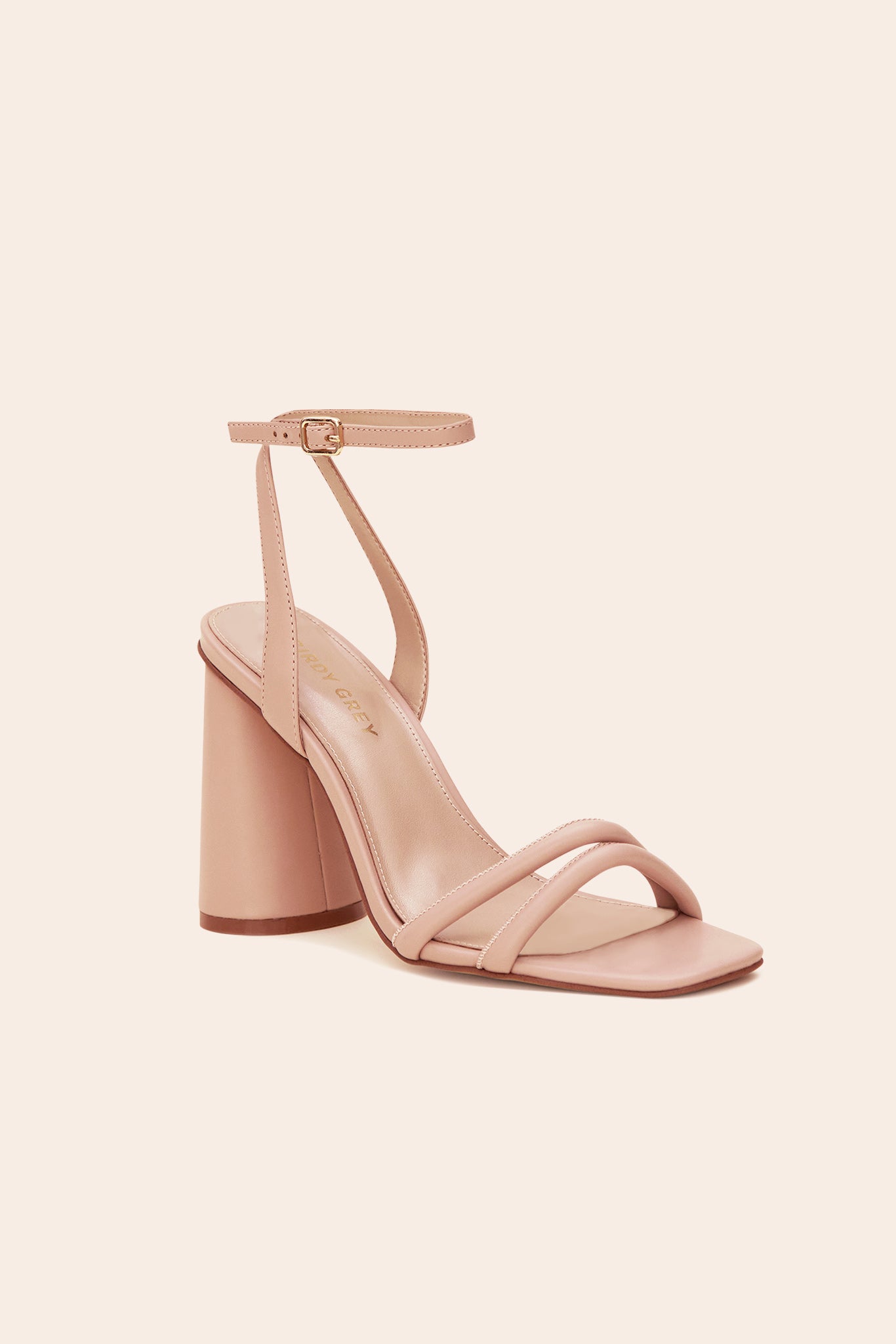 Julia Chunky Heel in nude blush by Birdy Grey