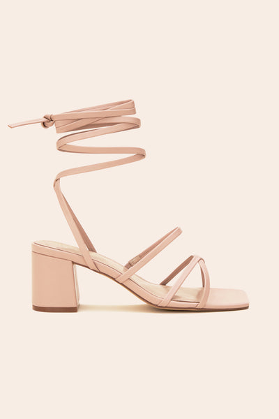 Rocky chunky heel in nude blush by Birdy Grey