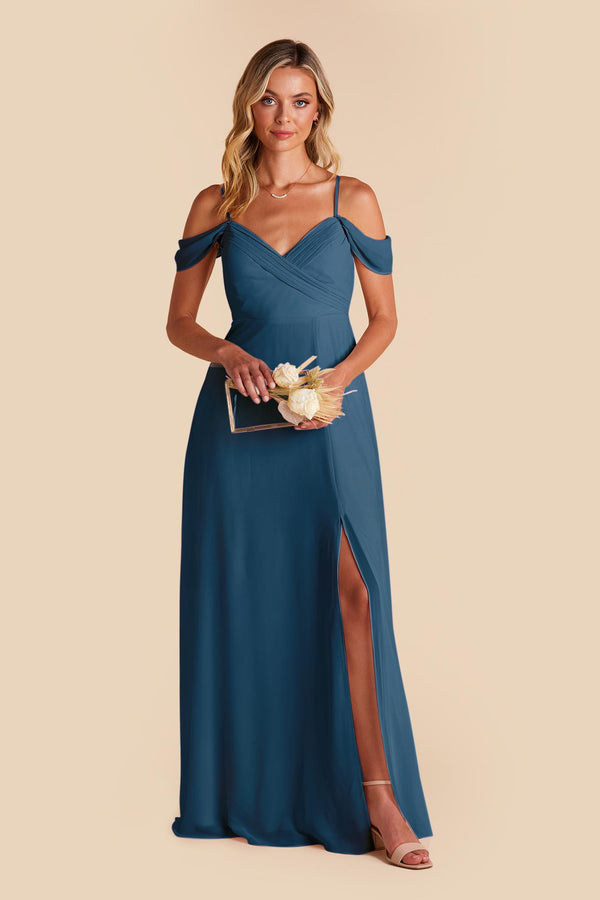 Spence Convertible Chiffon Bridesmaid Dress in Ocean Blue | Birdy Grey