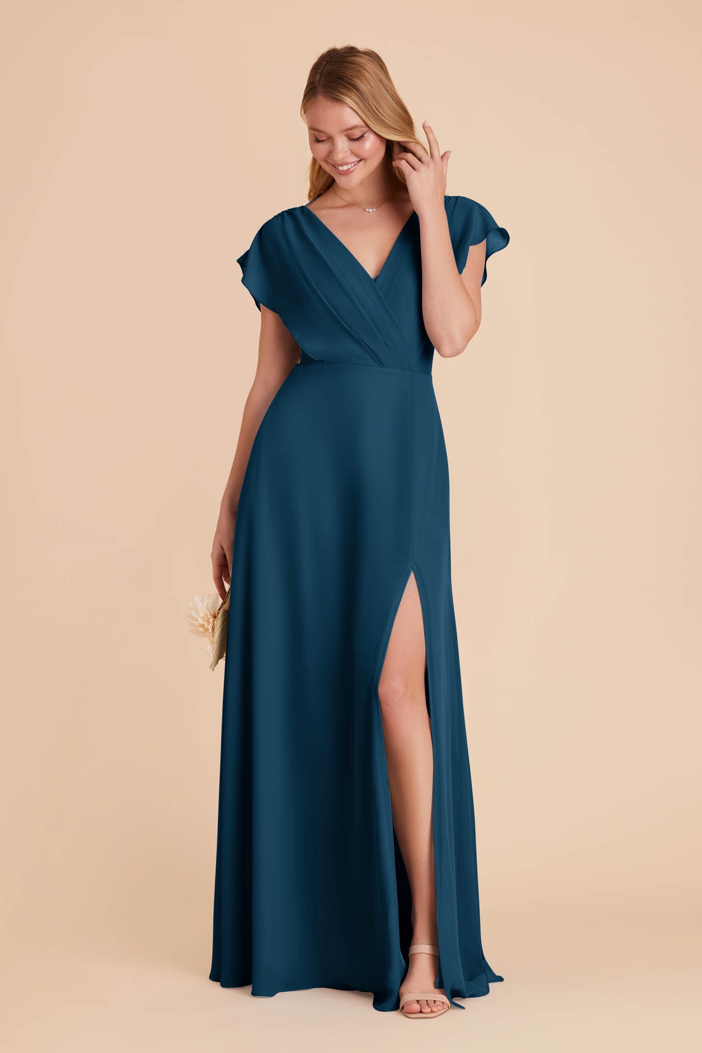 Sea blue sale bridesmaid dresses