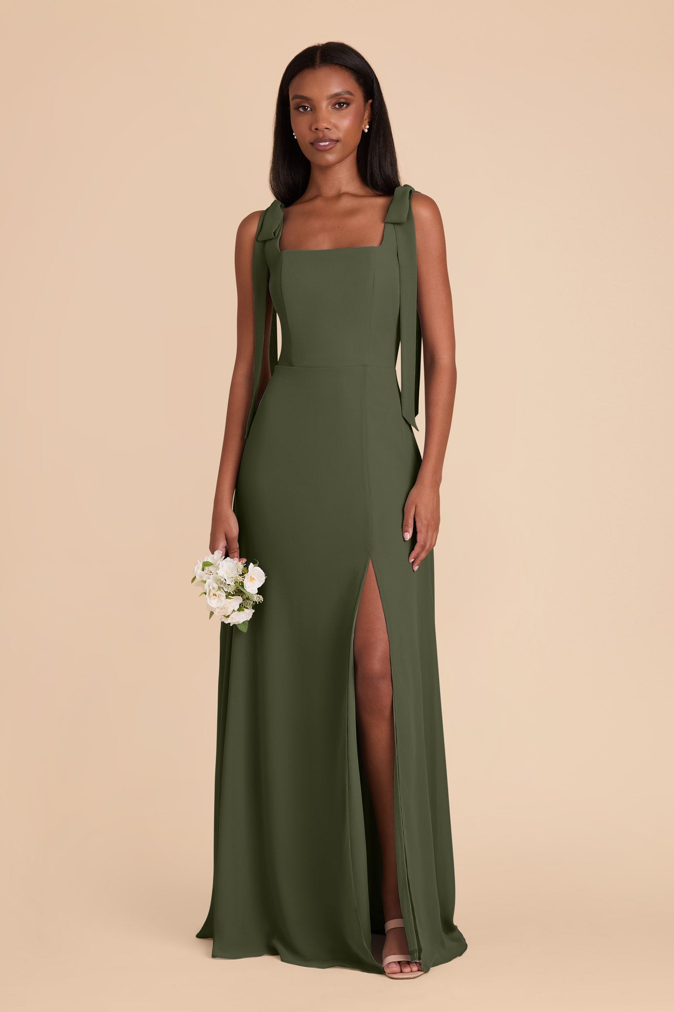 Olive Alex Convertible Chiffon Dress by Birdy Grey