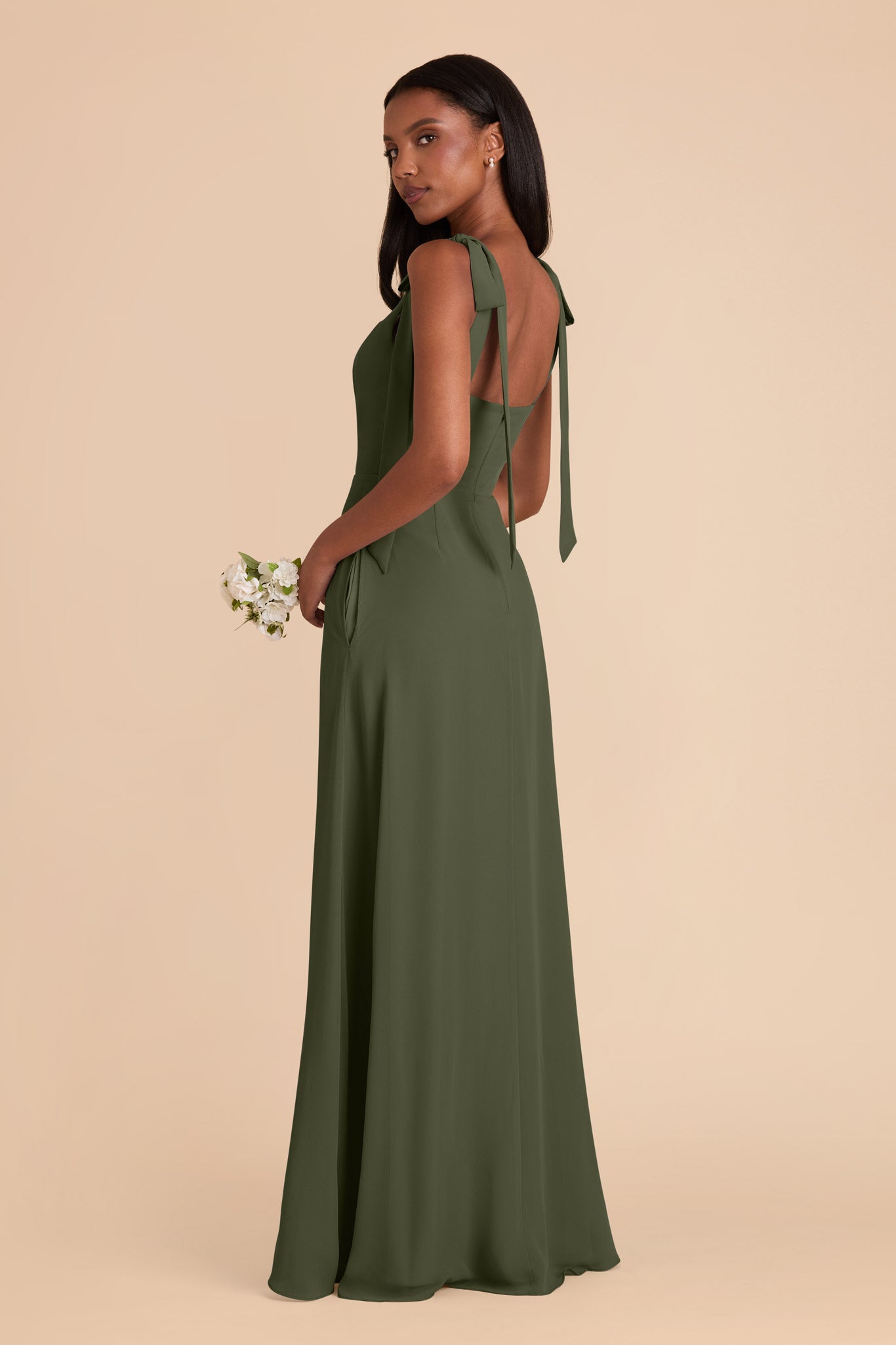 Olive Alex Convertible Chiffon Dress by Birdy Grey