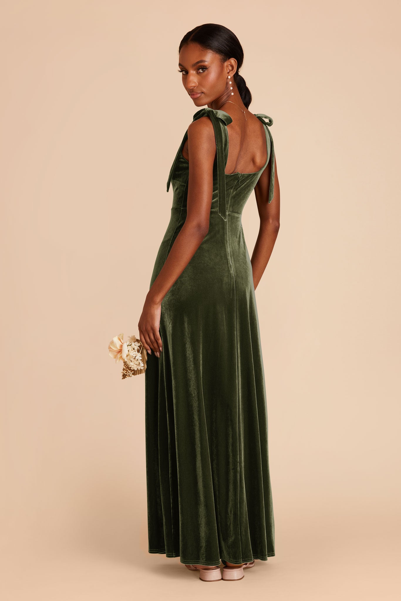 Olive Alex Velvet Dress by Birdy Grey