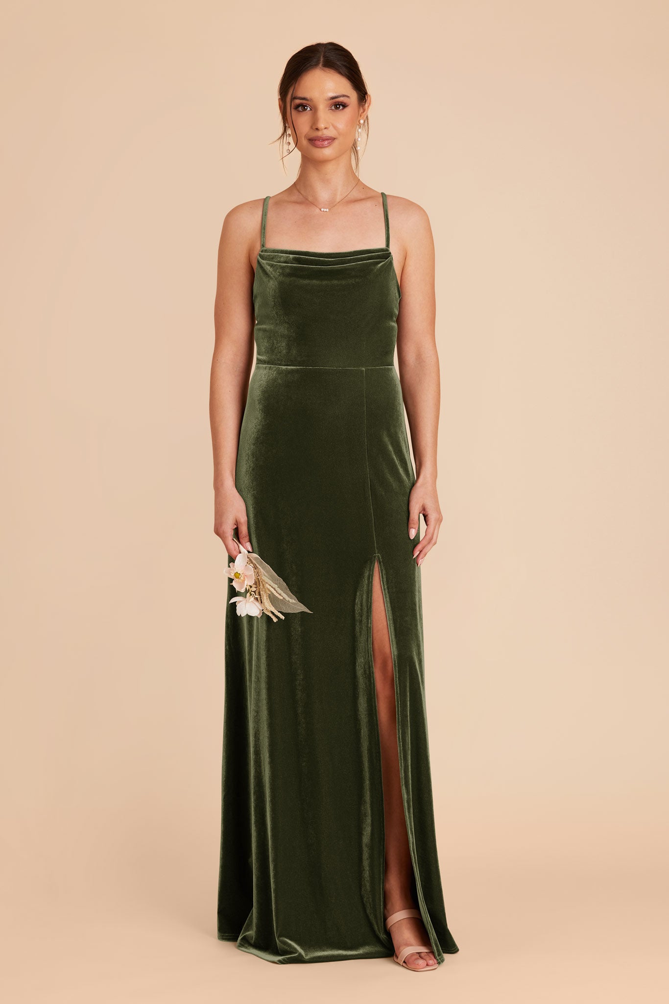 Olive Ash Velvet Dress by Birdy Grey