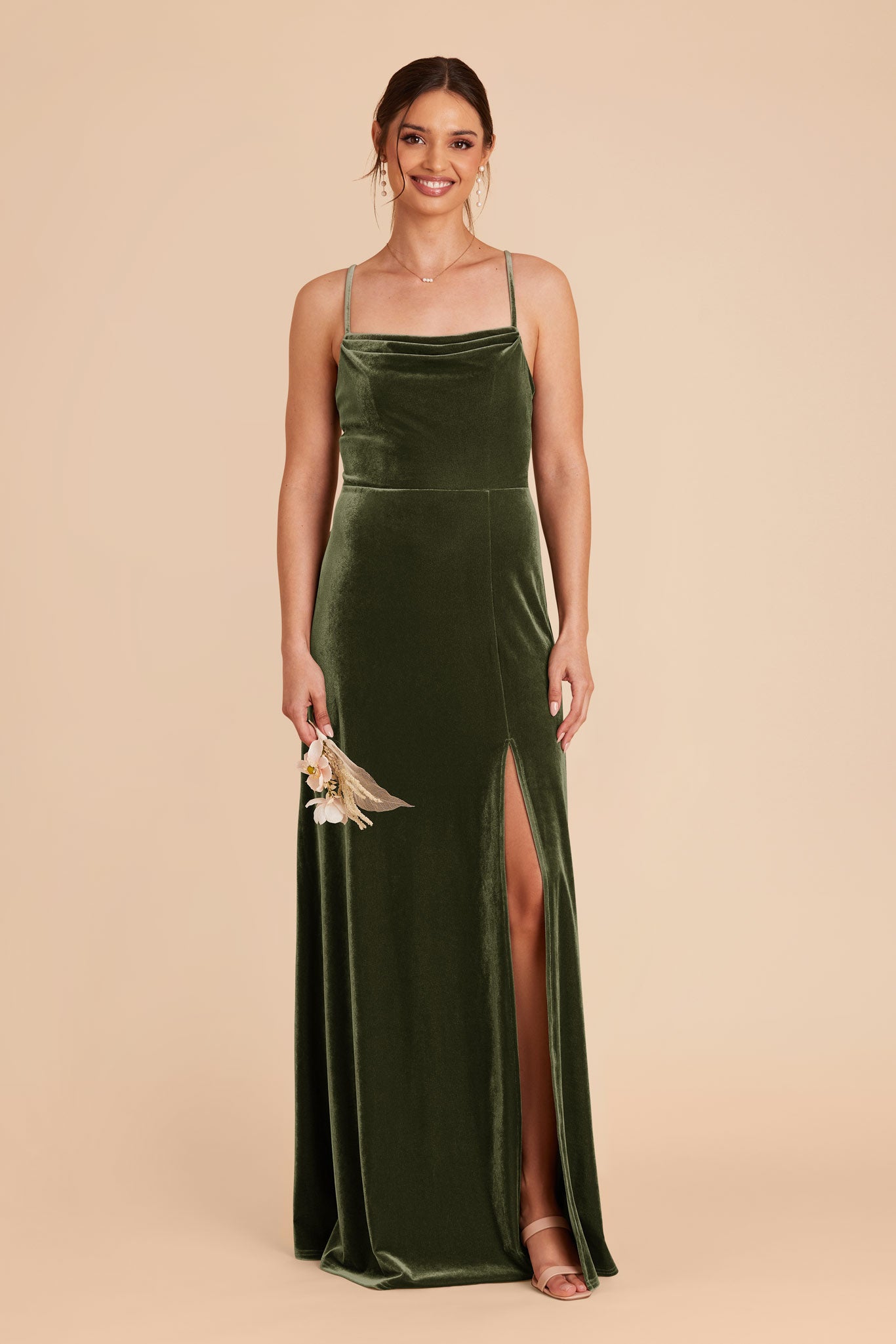 Olive Ash Velvet Dress by Birdy Grey