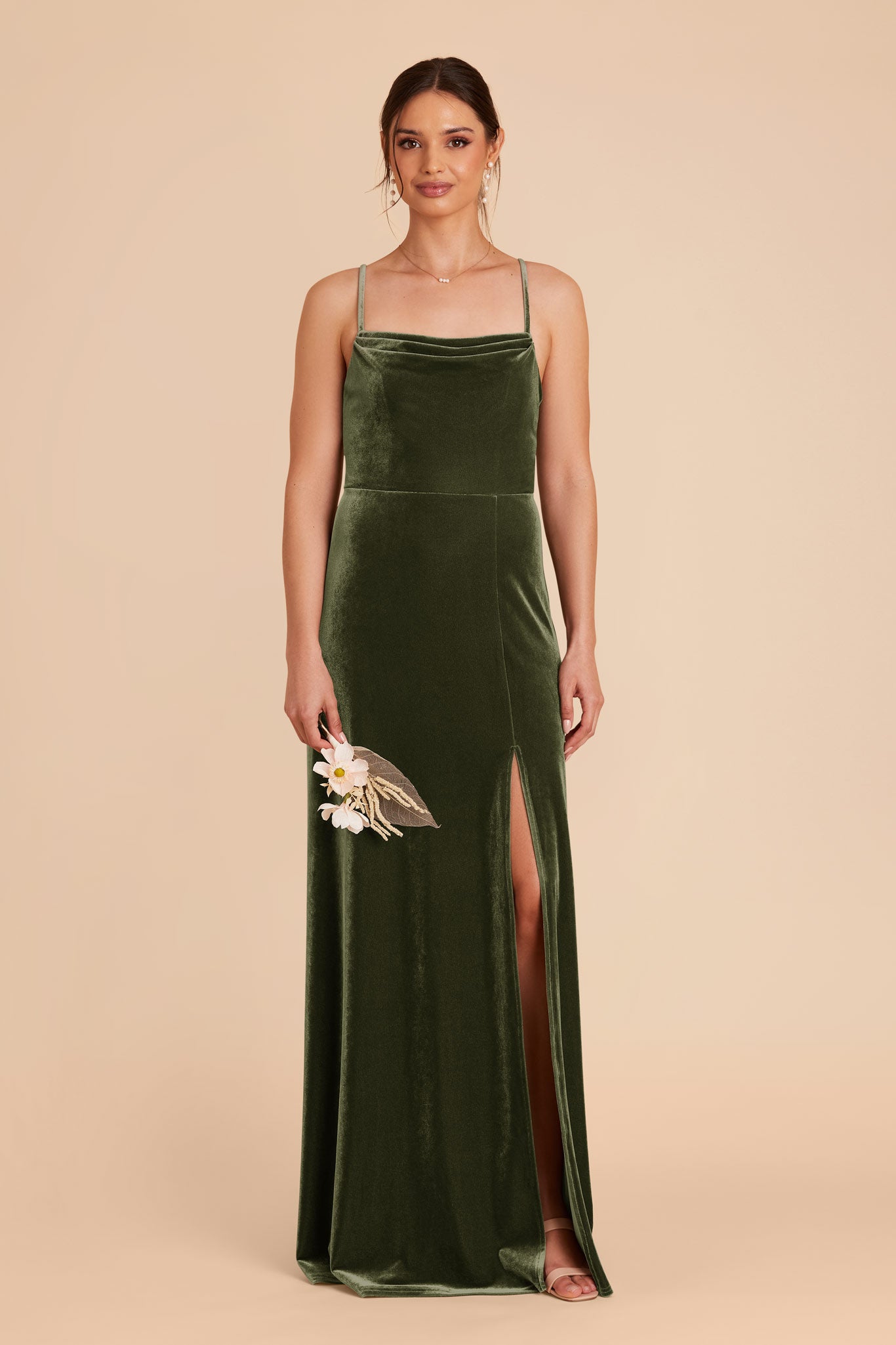 Olive Ash Velvet Dress by Birdy Grey