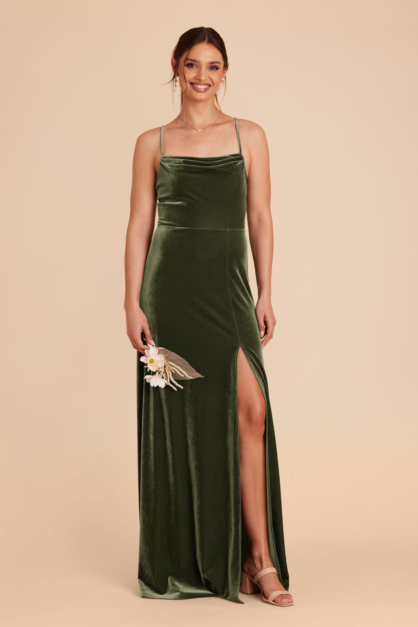 Olive Ash Velvet Dress by Birdy Grey