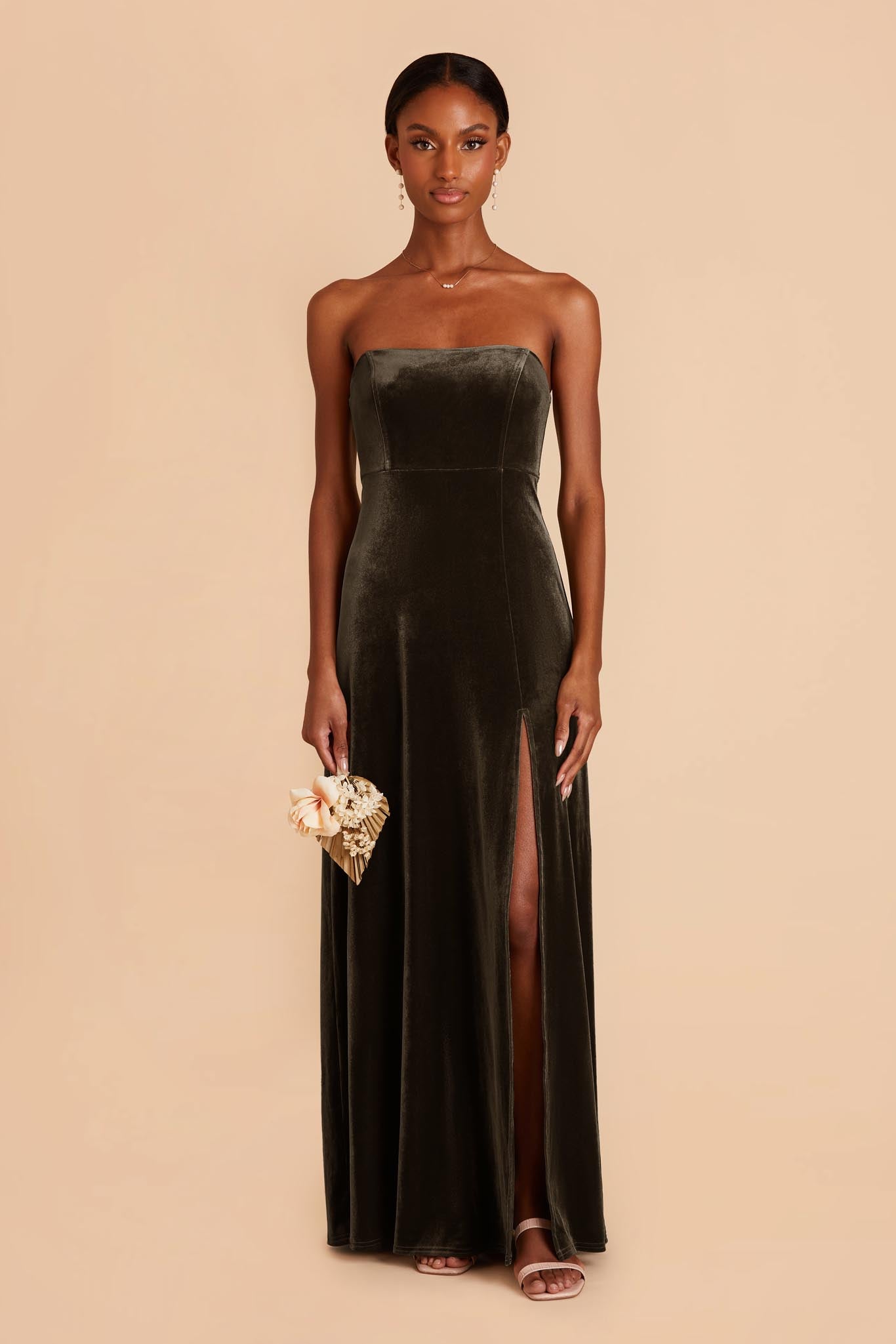 Strapless shop velvet gown