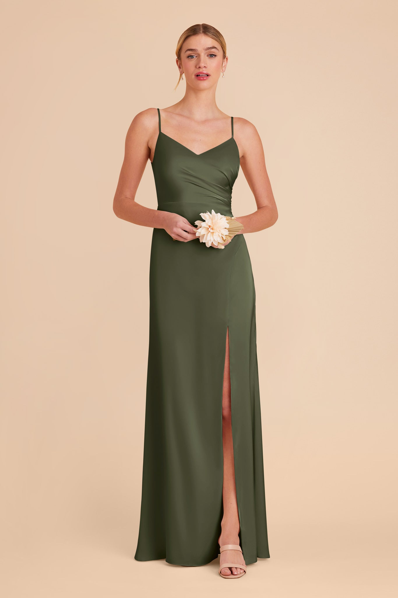 Olive Catherine Matte Satin Dress by Birdy Grey