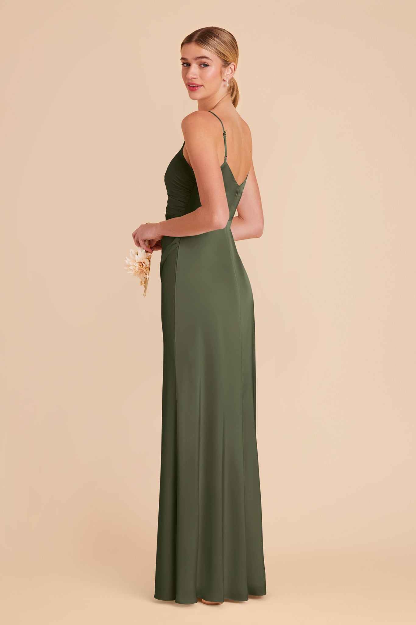 Olive Catherine Matte Satin Dress by Birdy Grey