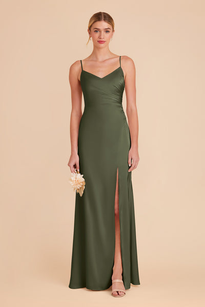 Olive Catherine Matte Satin Dress by Birdy Grey