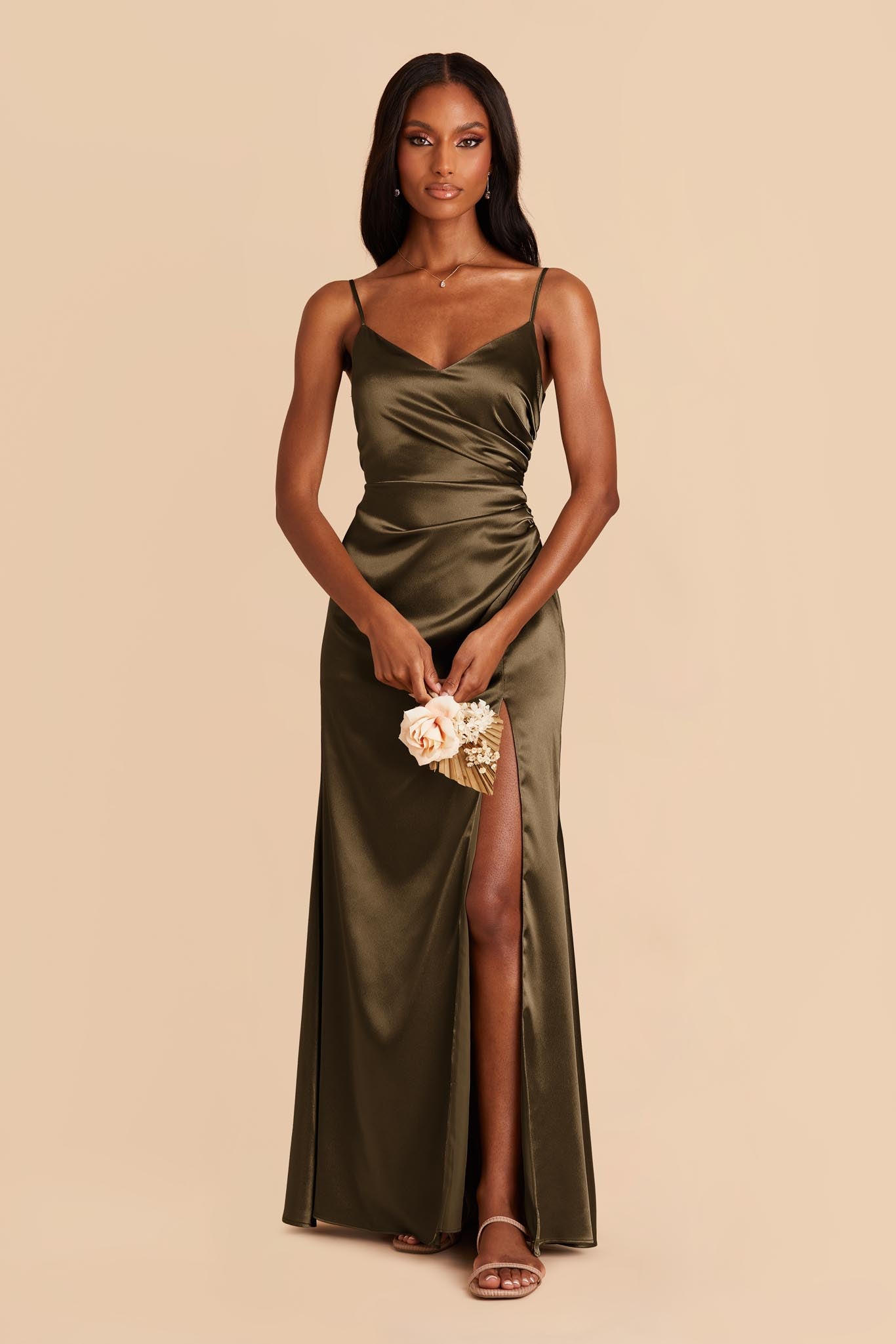 Olive green and hotsell gold bridesmaid dresses