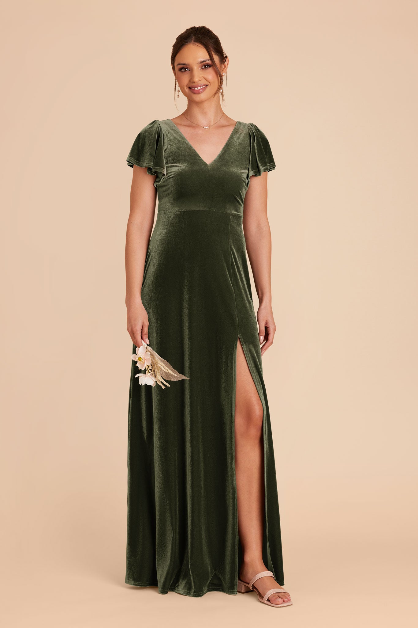 Olive Hannah Velvet Dress by Birdy Grey