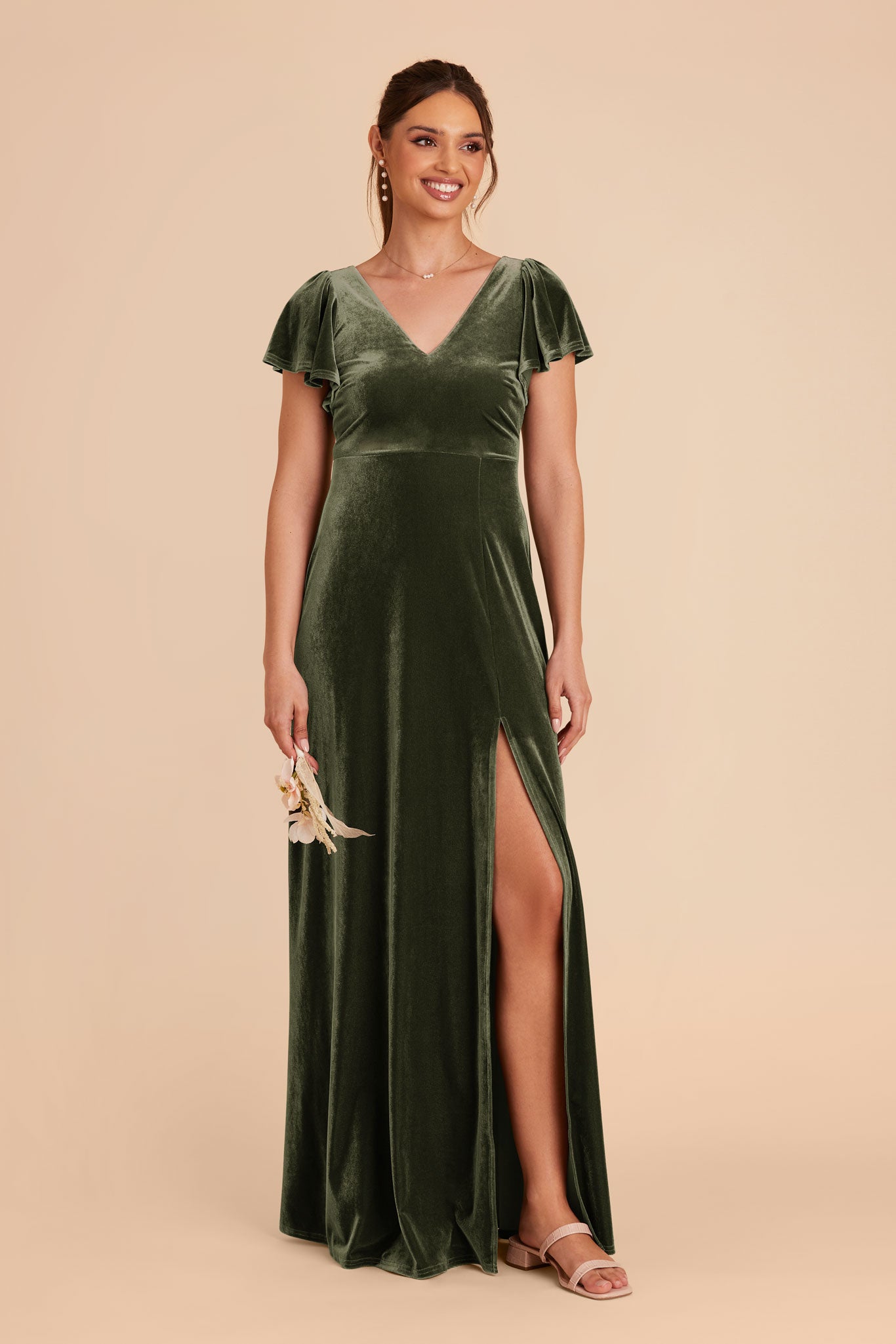 Olive Hannah Velvet Dress by Birdy Grey