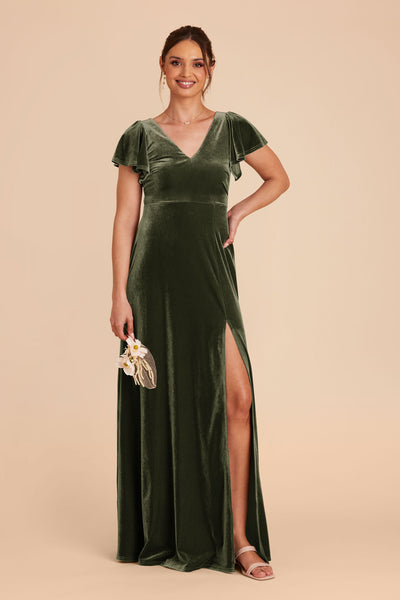 Olive Hannah Velvet Dress by Birdy Grey