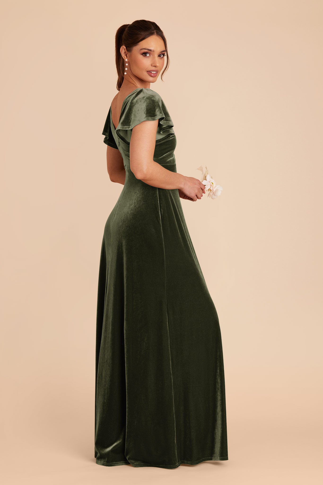 Olive Hannah Velvet Dress by Birdy Grey