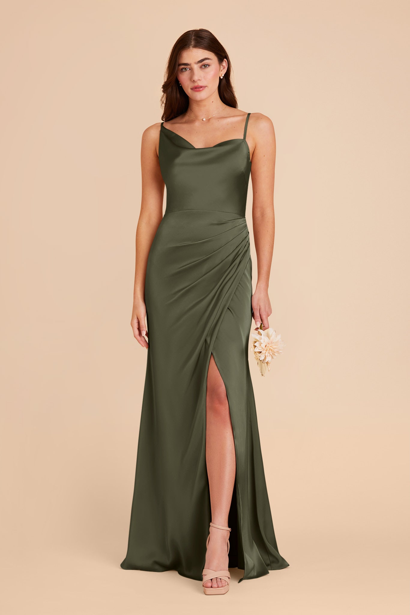 Olive Jennifer Matte Satin Dress by Birdy Grey