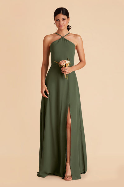 Olive Juliet Chiffon Dress  by Birdy Grey