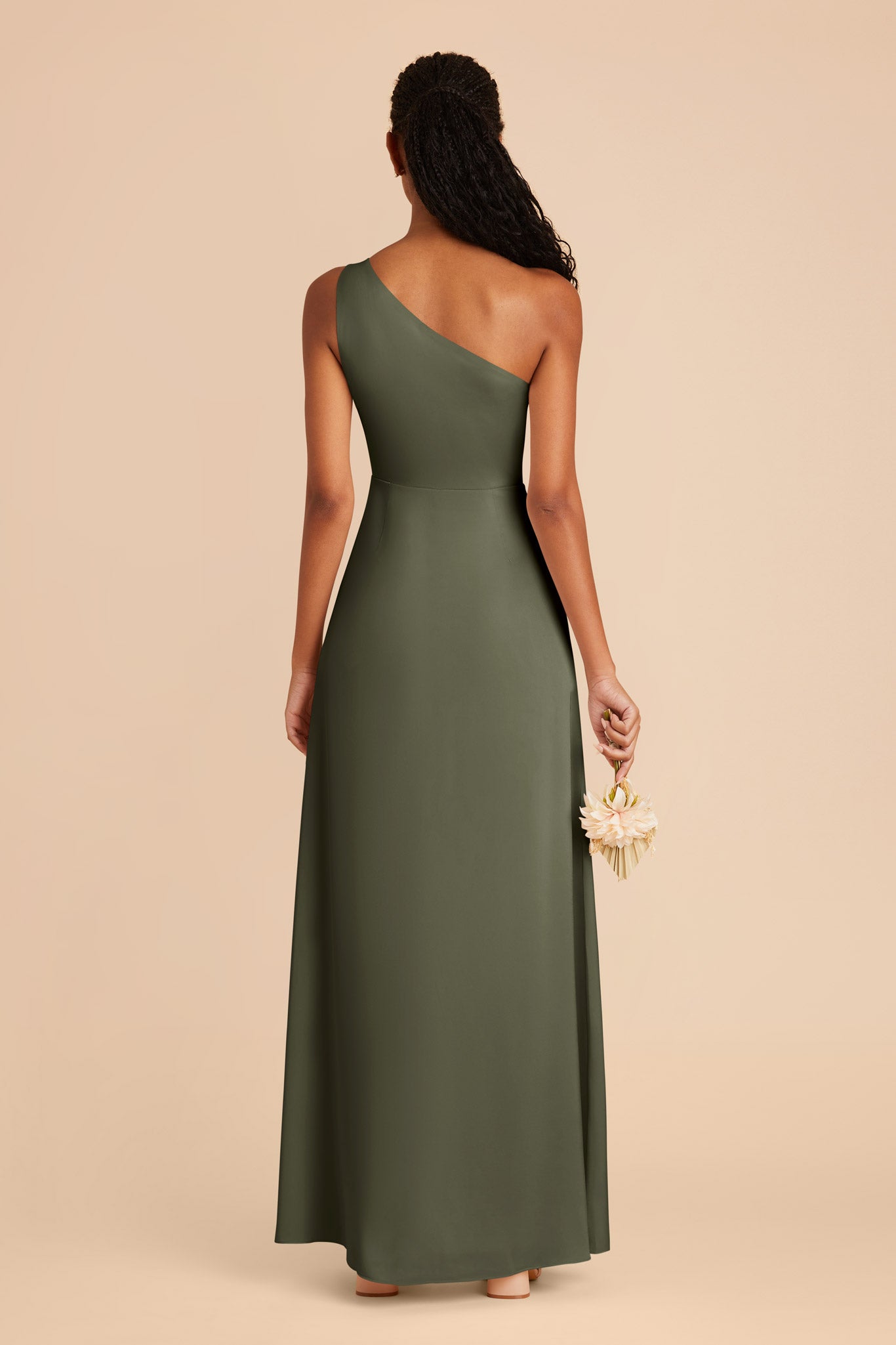 Olive Kira Matte Satin Dress by Birdy Grey