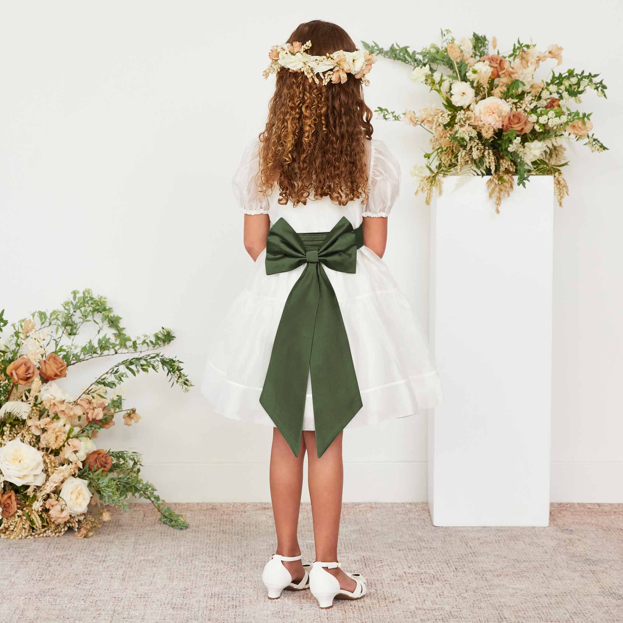 Olive green hotsell flower girl dress