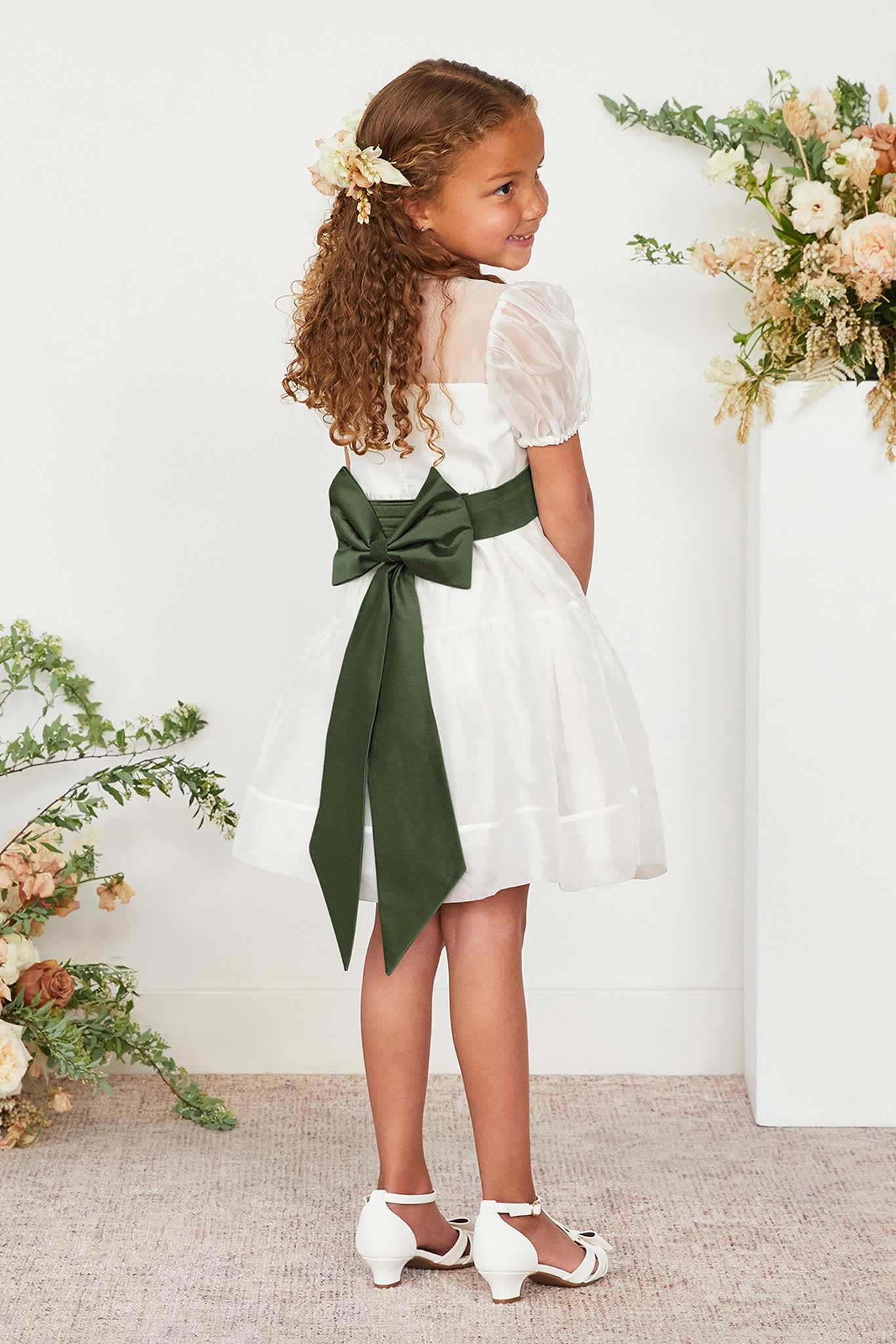 Olive Liz Flower Girl Sash by Birdy Grey