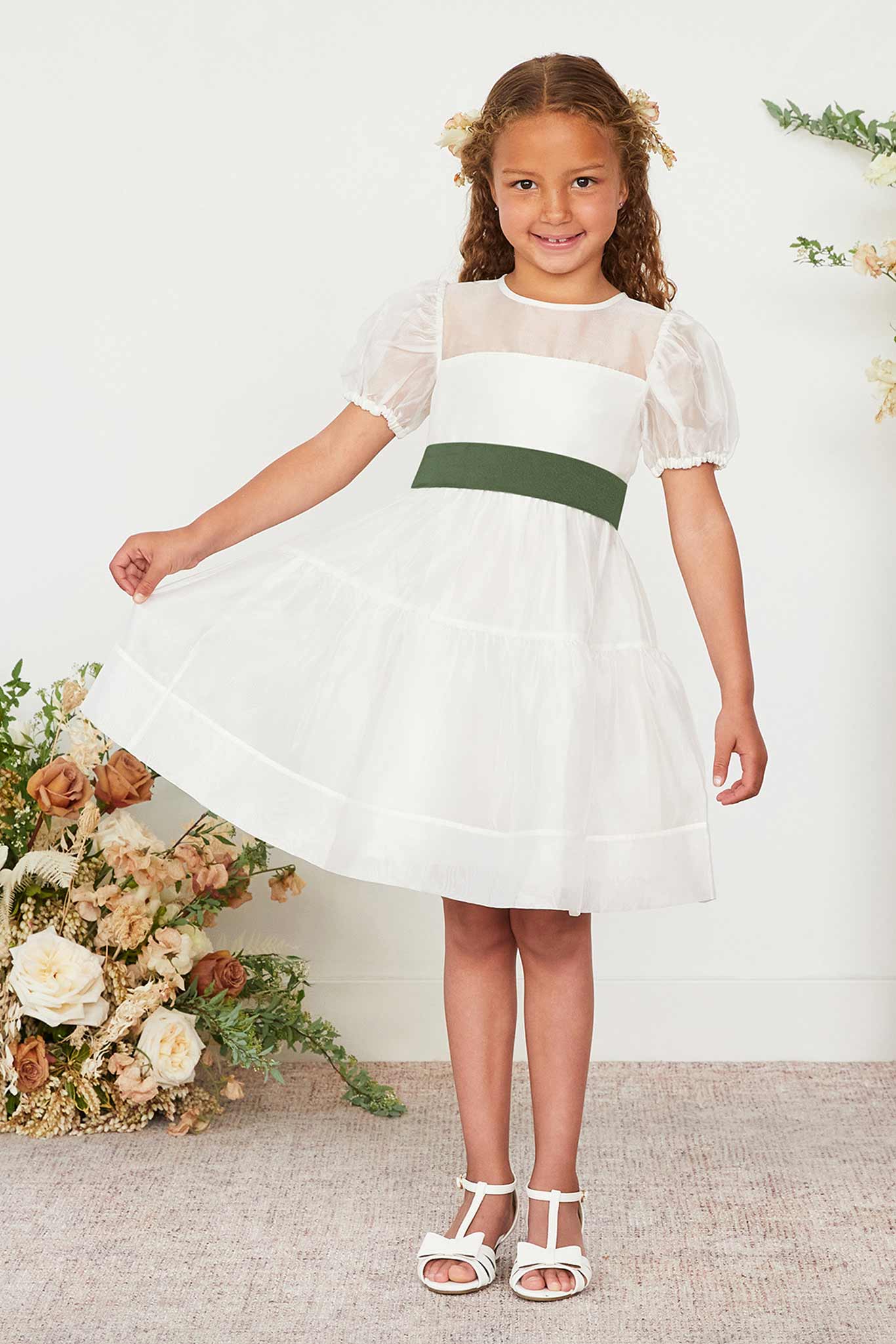 Olive Liz Flower Girl Sash by Birdy Grey