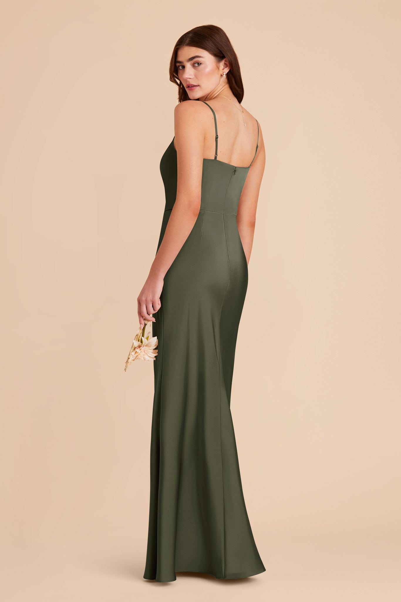 Olive Mai Matte Satin Dress by Birdy Grey