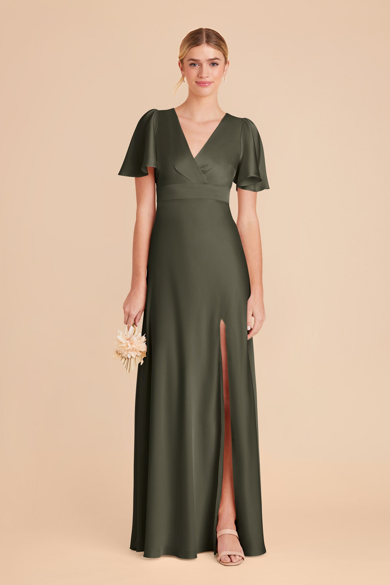 Olive Marni Matte Satin Dress by Birdy Grey