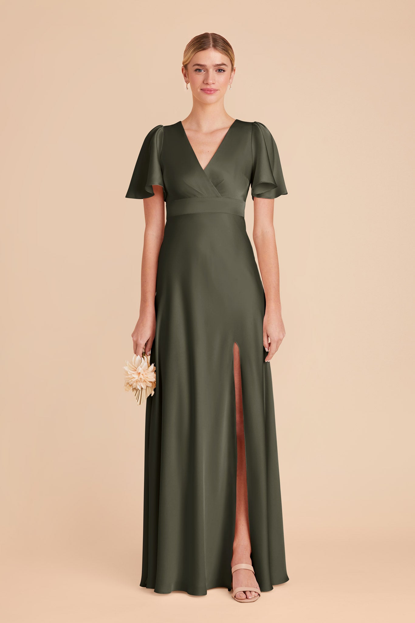 Olive Marni Matte Satin Dress by Birdy Grey