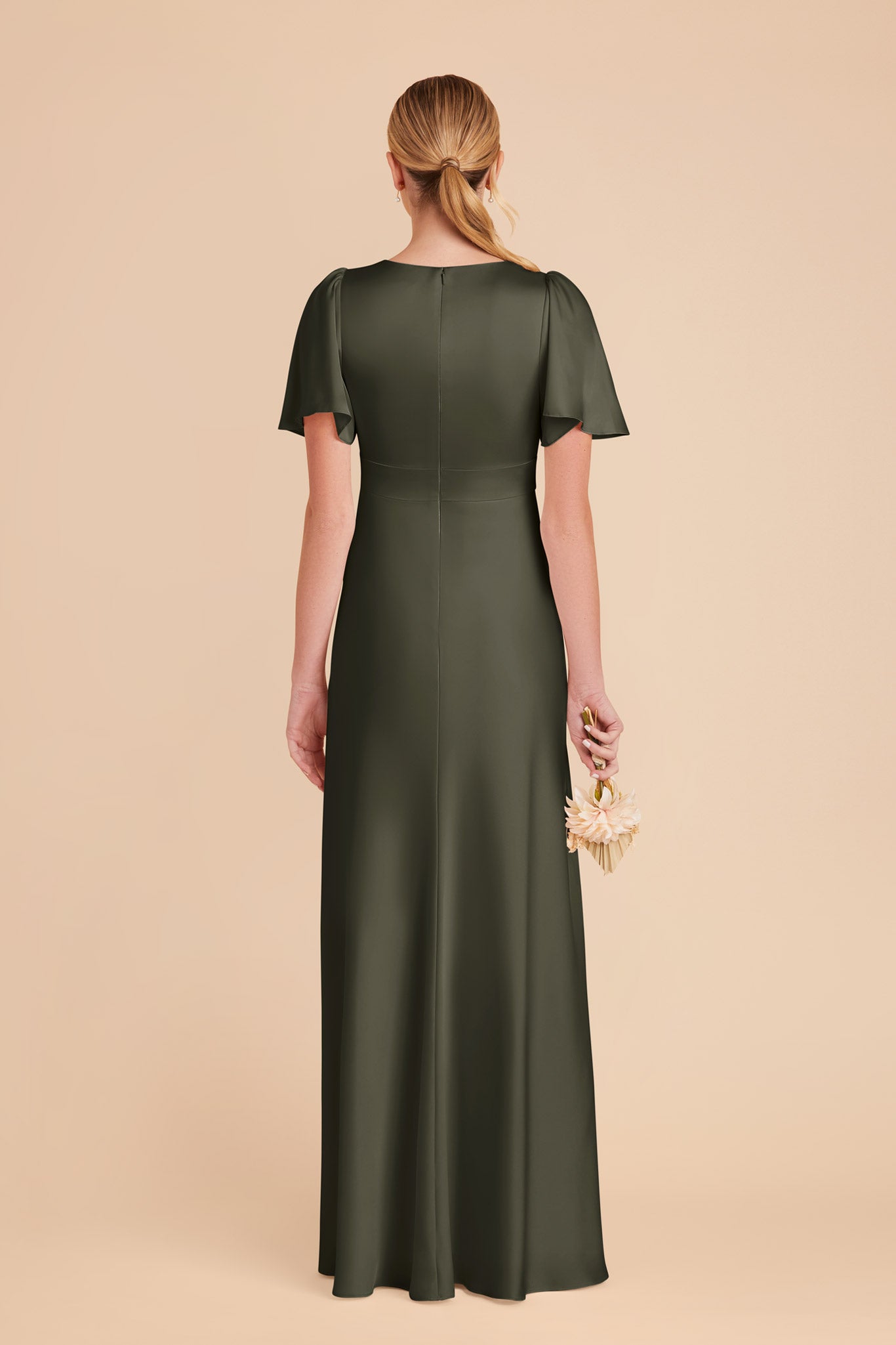 Olive Marni Matte Satin Dress by Birdy Grey