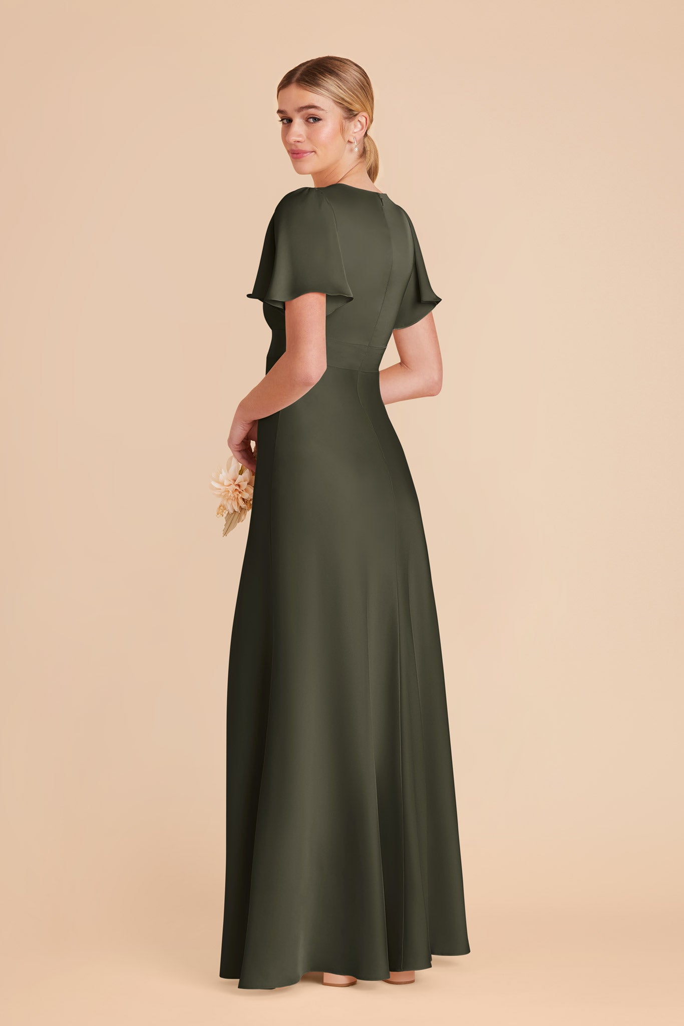 Olive Marni Matte Satin Dress by Birdy Grey