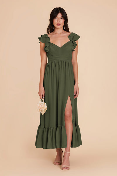 Olive Michelle chiffon Dress by Birdy Grey