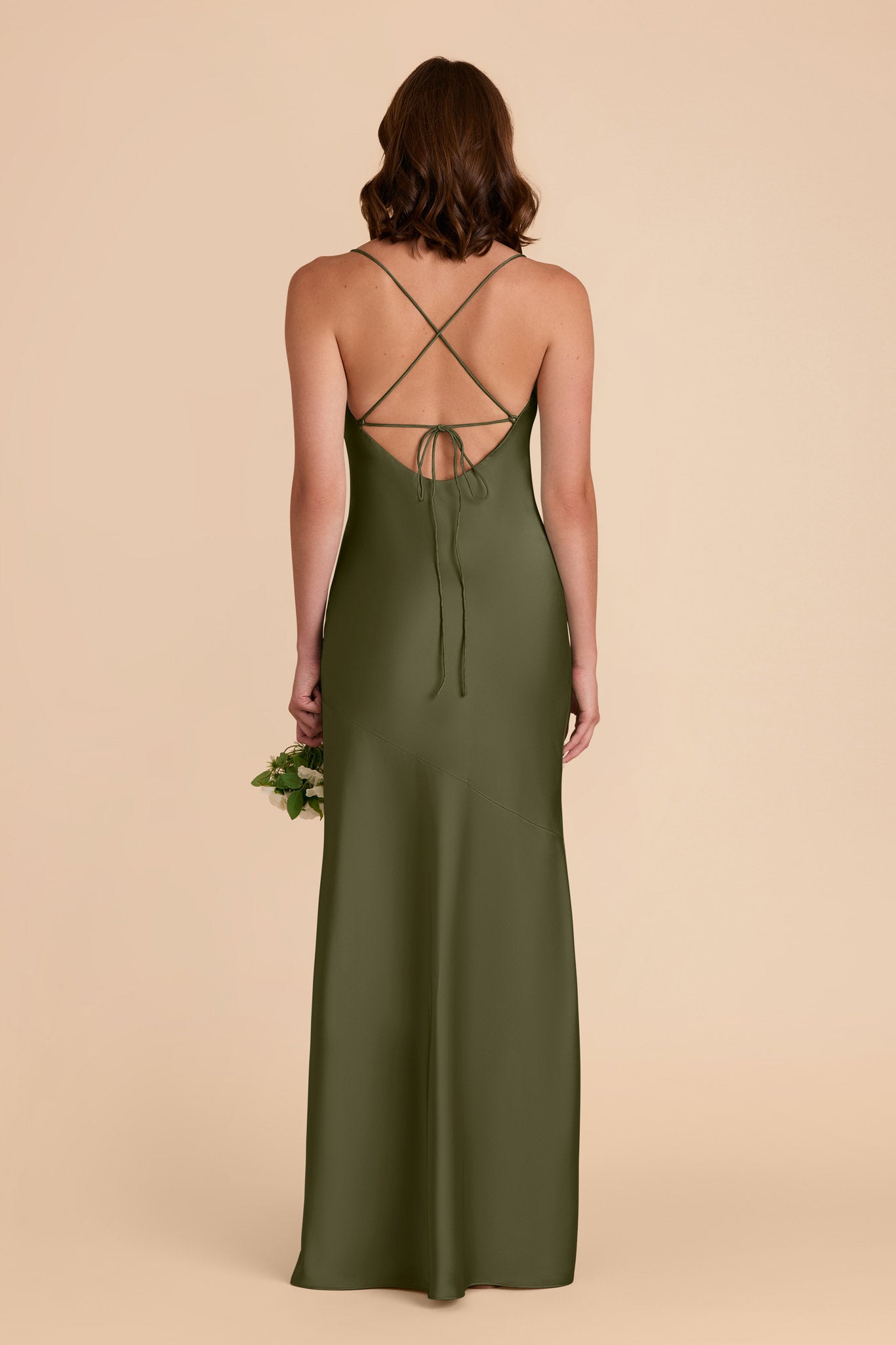 Olive Olivia Matte Satin Dress by Birdy Grey