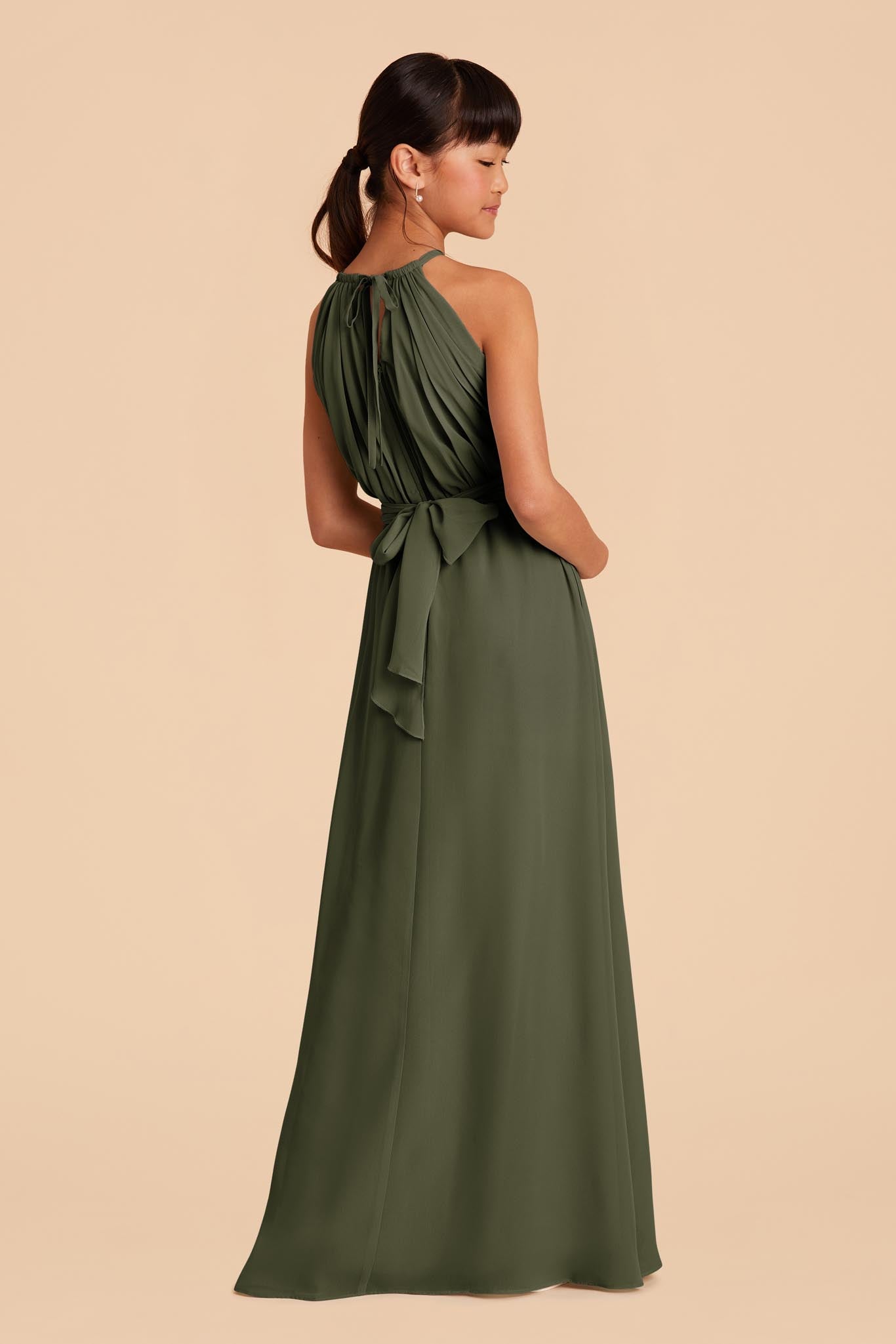 Olive Green Formal Dress for Juniors