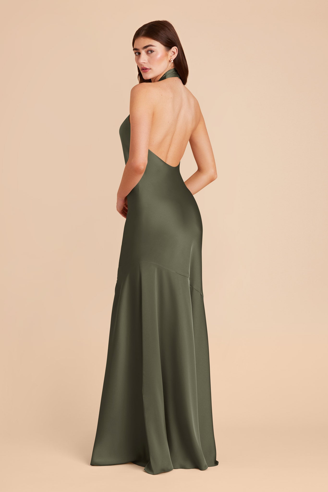 Olive Stephanie Matte Satin Dress by Birdy Grey