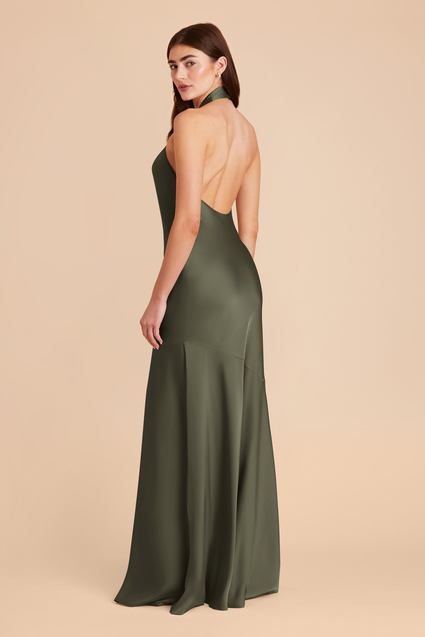 Olive Stephanie Matte Satin Dress by Birdy Grey